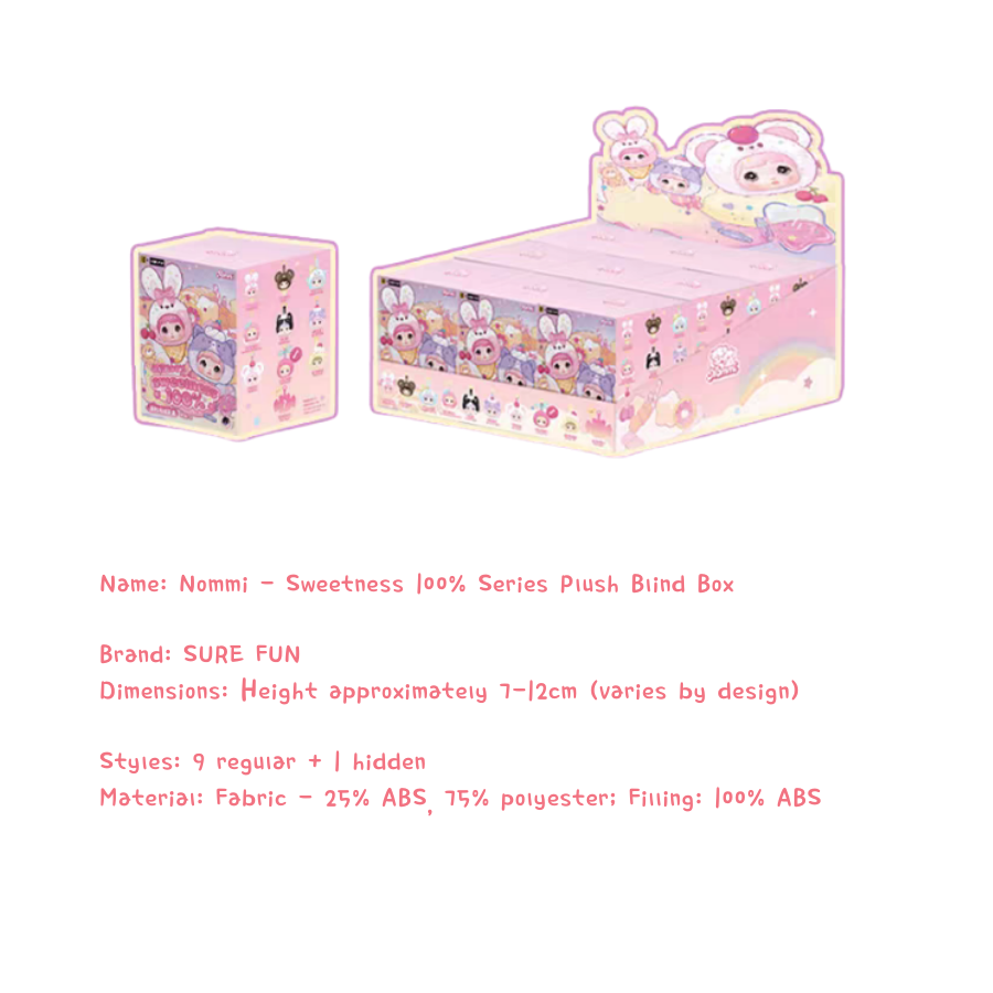 Nommi-Glutinous Rice 100% Sweetness Series Plush Blind Box