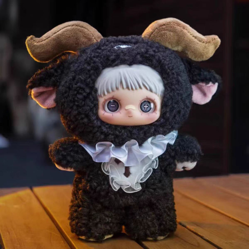 Maymei Dark Forest Series blind box collection featuring spooky and cute plush characters.