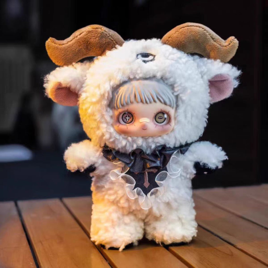 Maymei Dark Forest Series blind box collection featuring spooky and cute plush characters.