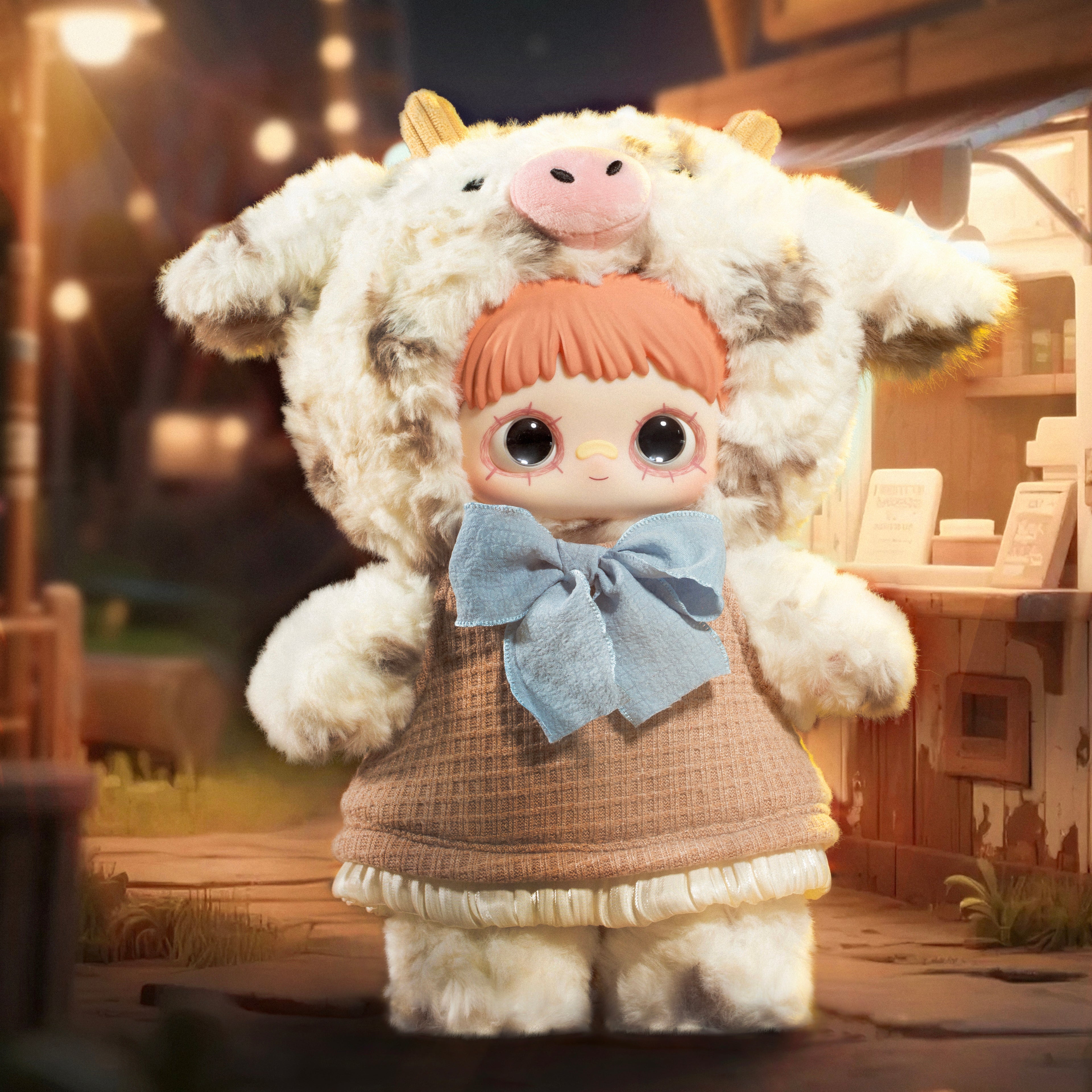 Maymei Plush Dolls Blind Box featuring a plush doll dressed as a dog in a vibrant fair backdrop.